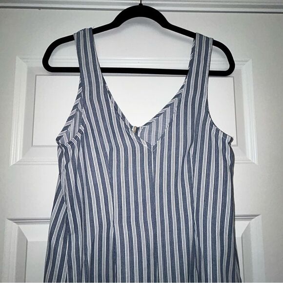 New, Show me your Mumu Stripe Print Button Front Short Romper - Picture 6 of 7